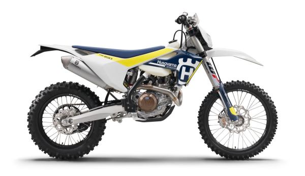 Husqvarna FE-series street-legal enduro: single-cylinder dual-sport with long-travel suspension built for trail and tarmac